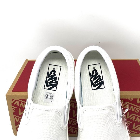 💖MEGA SALE💖VANS Womens Classic Slip On  Casual Check White   Logo VN0A33TB45P - Picture 4 of 12